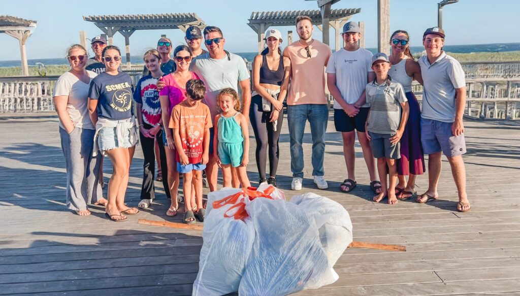 Rooted Hospitality Group Employees with New York Marine Rescue Beach at the Clean Up in Ponquoge