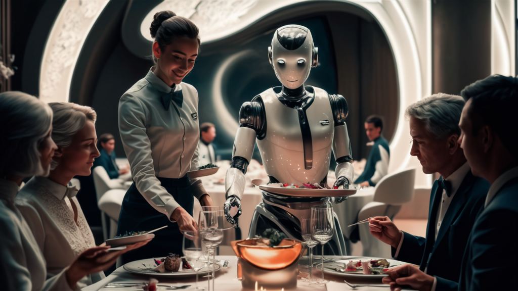 AI Image of a Robot server guests