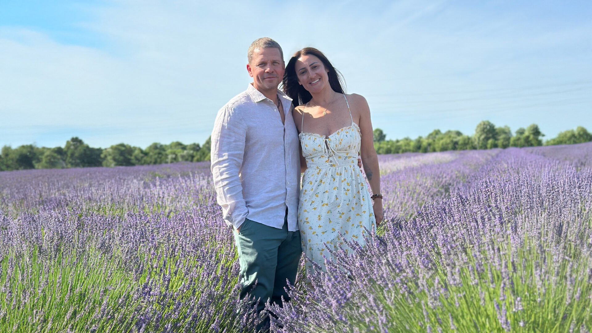 Rachel and David in a Lavender Field