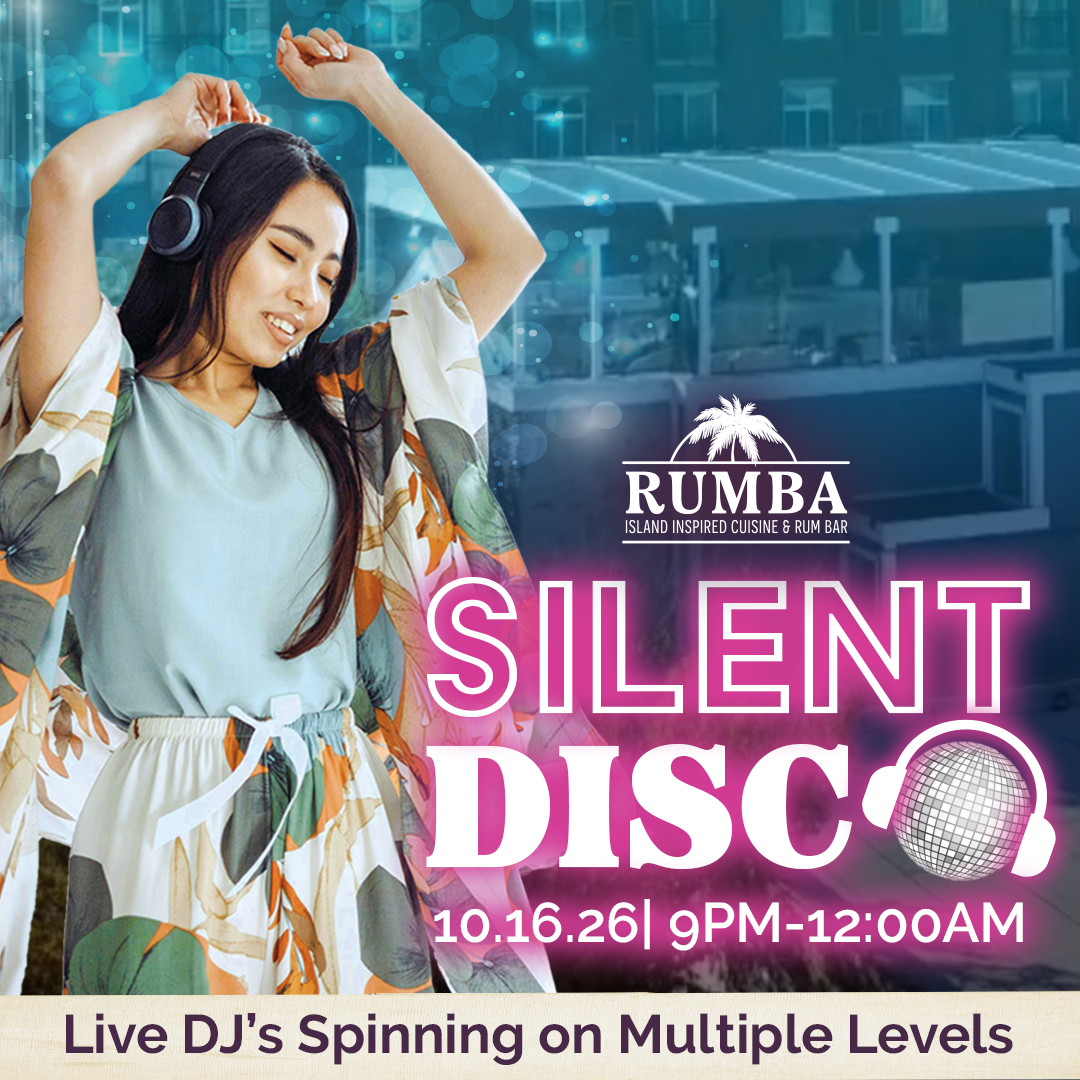 RUMBA Silent Disco 10.16.26 | 9pm-12am | Live DJ's Spinning on Multiple Levels