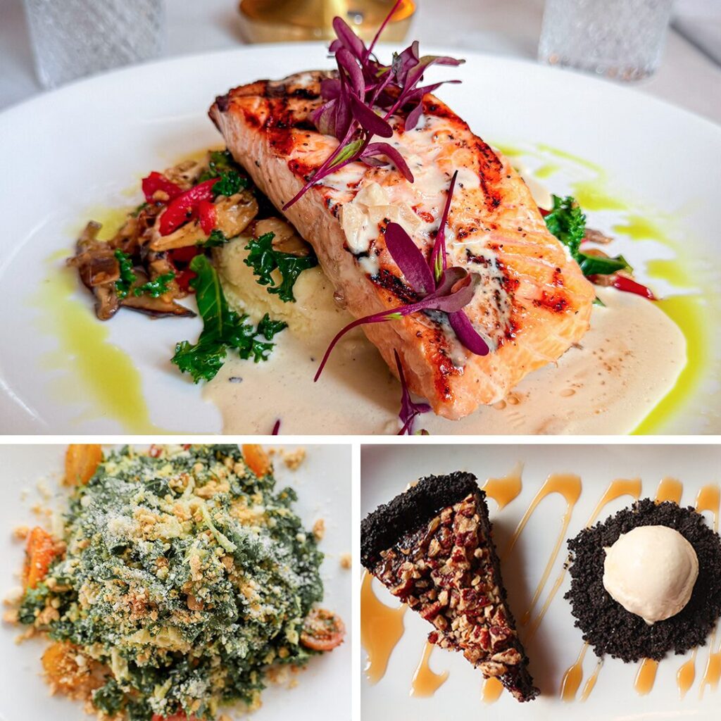 Scottish Salmon, Parlato Kale Salad & Warm Pecan Pie