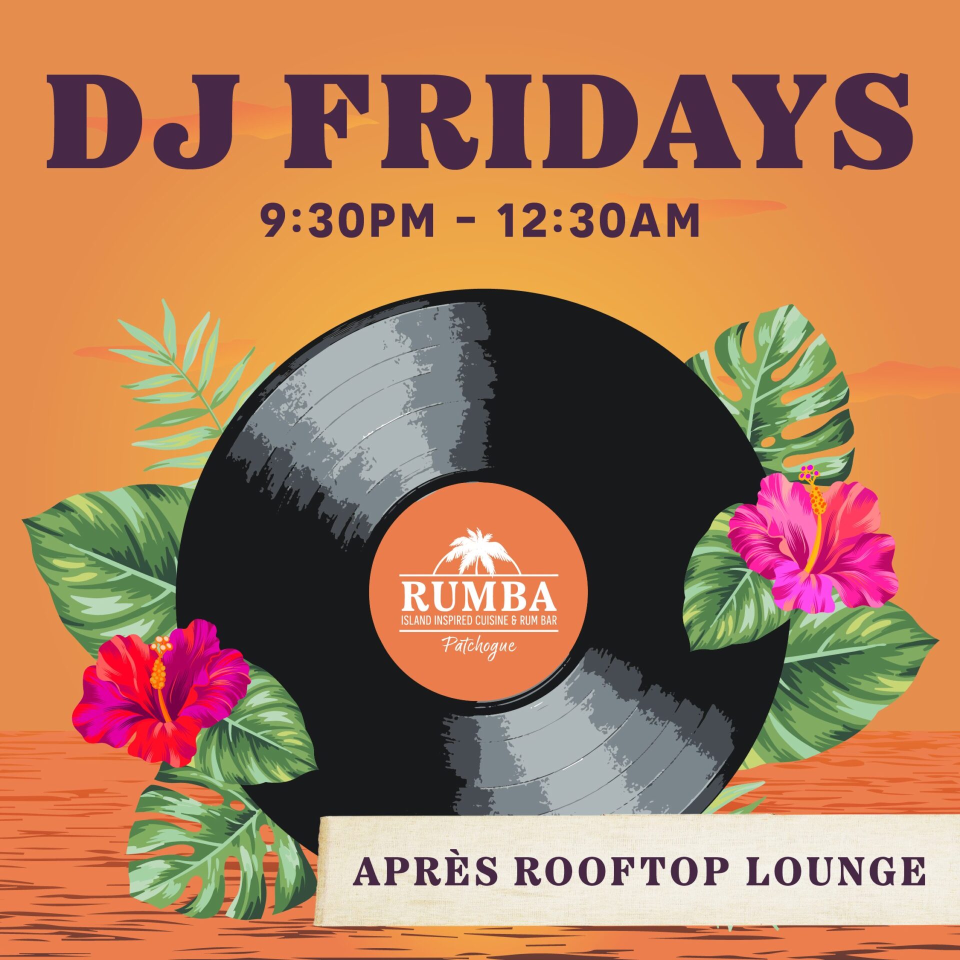 DJ Fridays: 9:30pm - 12:30am at RUMBA Patchogue Après Rooftop Lounge